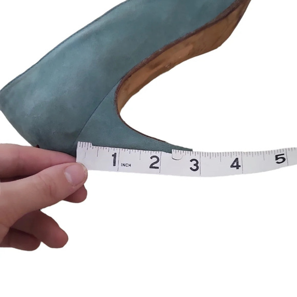 Ashley Dearborn Suede Blue Red Heels - Picture 6 of 7